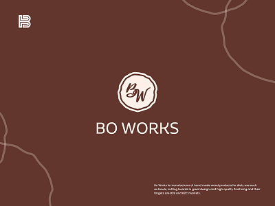 Bo Works b logo brand branding dailylogochallange emblem identity design lettering logo lettermark logo logocore logomark sans serif tree ui w logo wood wordmark