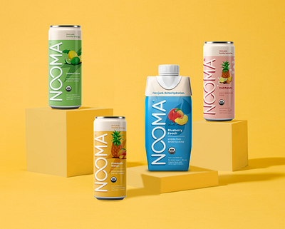 Nooma Packaging Redesign and Illustration beverage design branding energy drink fruit illustration illustration package design packaging redesign tetrapak