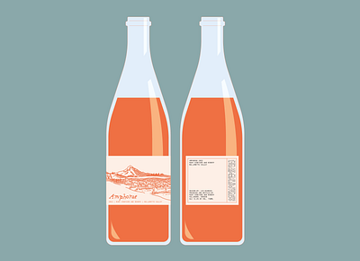 Orange Wine illustration mountians natural orange wine oregon outdoors packaging portland retro simple wine wine country wine label