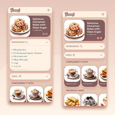 Daily UI 45: Recipe app ui