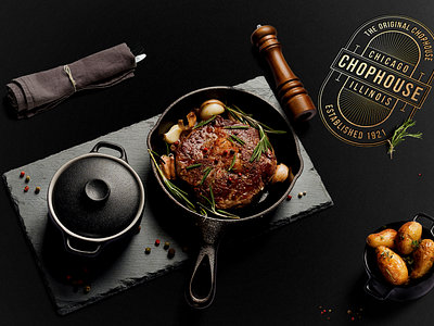 Chophouse, Chicago Logo Design and Mockup brandidentity branding chophouse design food graphic graphic design illustration logo logodesign mockup steakhouse ui ux vector