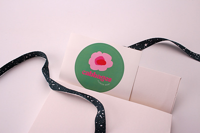 cabbages flower shop round logo stickers branding circle stickers design graphic design logo logo design logo stickers packaging design printed material product label round stickers