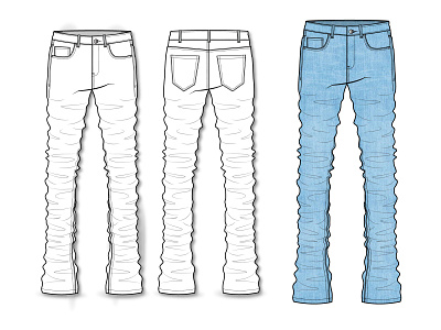 Man's Denim Jeans or Trousers Mock-Up, Graphics