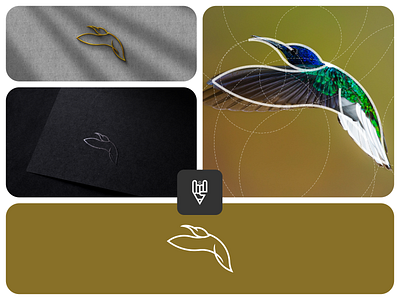 Hummingbird Logo Design app bird branding design flat golden ratio graphic design grid logo hummingbird icon illustration line art logo ui vector