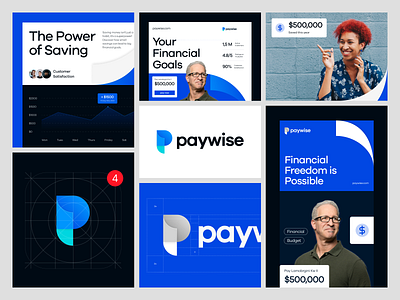 Paywise - Finance Visual Identity bank banking brand brand guidelines brand identity branding design digital banking finance finance branding finance logo finance marketing logo logo design logo finance social media visual identity