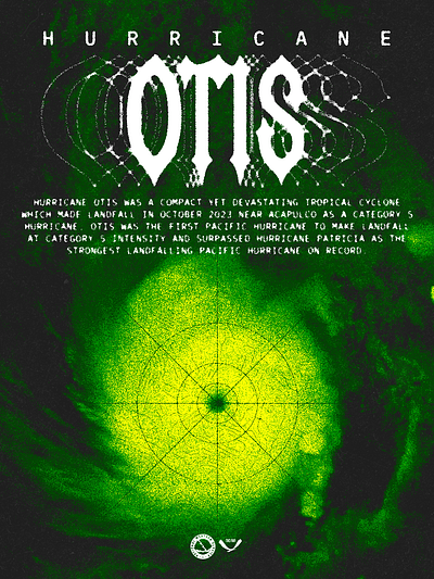 Hurricane Otis Poster Design 90s band design edgy graphic design hurricane illustration logo poster ui