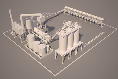 3D Modeling of Asphalt Factory for Company's Video 3d 3d modeling 3d rendering 3ds max industry