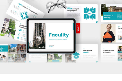 Faculity PowerPoint Template business education university faculity green gsl key modern powerpoint ppt pptx presentation template ui website white