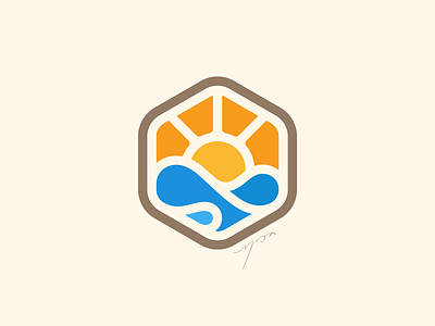 Sunset Logo badge beach branding icon logo ocean sea simple summer sun sunset symbol water wave