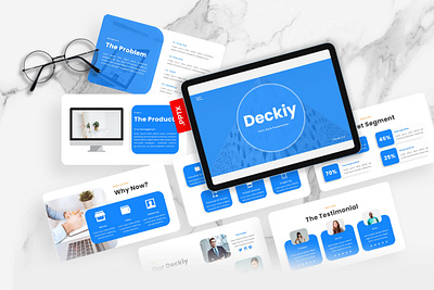 Deckiy PowerPoint Template agency blue business deckiy gsl key modern orange pitch deck powerpoint ppt pptx presentation template ui website