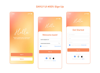 Daily UI Challenge #001 daily ui product design screenshot sign up uiux