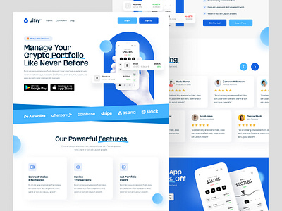 Crypto Landing Page analytics app ui branding cards crypto design figma graphic design illustration landingpage logo ui