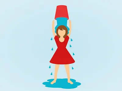 26. Ice Bucket Challenge - Single Div CSS Art (Divtober 2023) als challenge cold css cssart design divtober dress ice icebucket illustration singlediv ui web design