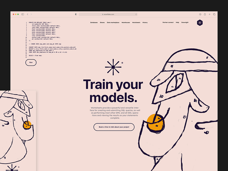 Train your models ❄️ Snowflake UI redesign & rebranding mobile