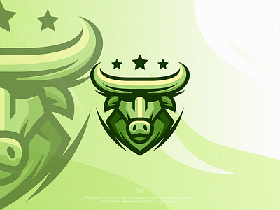 Green Bull Logo branding bull character esport green identity logo mascot modern strong symbol