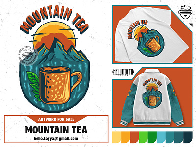 Mountain Tea Illustration . T-shirt Design adobe illustrator artwork for sale camp clothing customartwork designforsale digital artwork for sale graphic design illustration mountain mountain illustration print tshirt retro design sunrise sunset tshirt design tshirt designer vintage vintage tshirt