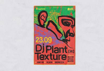 Radio Terra Night at Drugstore w/ Dj Plant Texture belgrade club dj graphic design music poster design