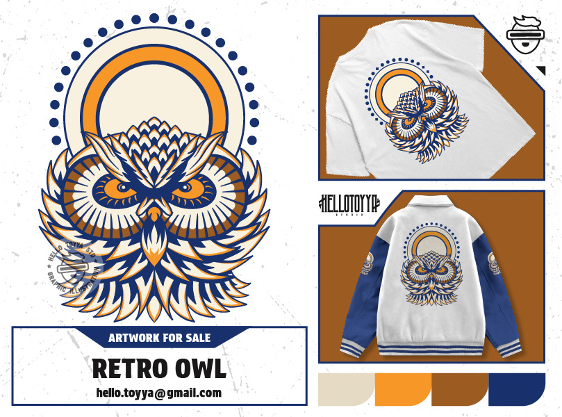 (DESIGN FOR SALE) Vintage Owl Illustration . T-shirt Design animal artwork for sale character clothing clothing design customartwork dark art designforsale for sale owl owl vintage print tshirt prints retro design illustration skull streetwear tshirt design tshirt designer vintage vintage tshirt