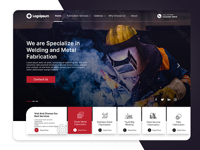 Industrial Fabrication Website company fabrication industrial industrial web design landing page manufacture manufacturing web design manufacturing website ui uiux design web design welding website