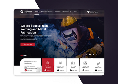 Industrial Fabrication Website company fabrication industrial industrial web design landing page manufacture manufacturing web design manufacturing website ui uiux design web design welding website