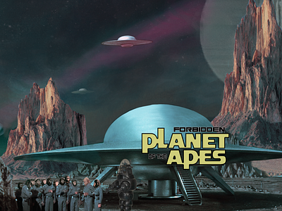 Forbidden Planet of the Apes apes exploration film forbidden planet military planet of the apes retro science fiction robby the robot robots sci fi science fiction spaceships