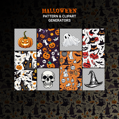 Halloween Elements ai clipart generative halloween pattern