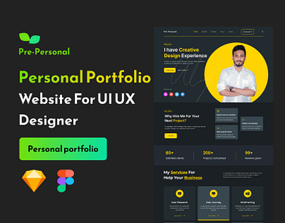 Personal Portfolio Webpage Design For UI UX Designer adobe xd case study design figma portfolio website ui ux design website design