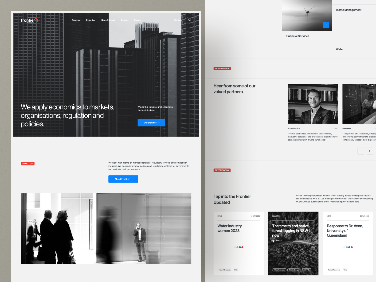 Frontier Landing Page Design architechture businness company design economic landing page meeting minimal profile strategic ui uidesign uiux web design website