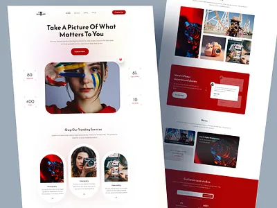 Photography Landing Page Design gallery graphic design landing page photo album photography ui uiux ux website