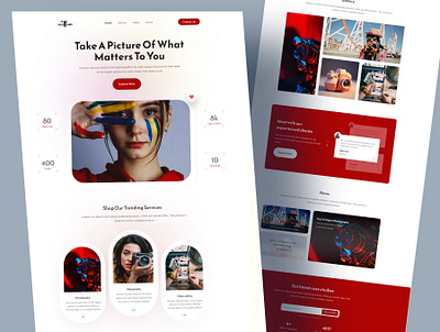 Photography Landing Page Design gallery graphic design landing page photo album photography ui uiux ux website