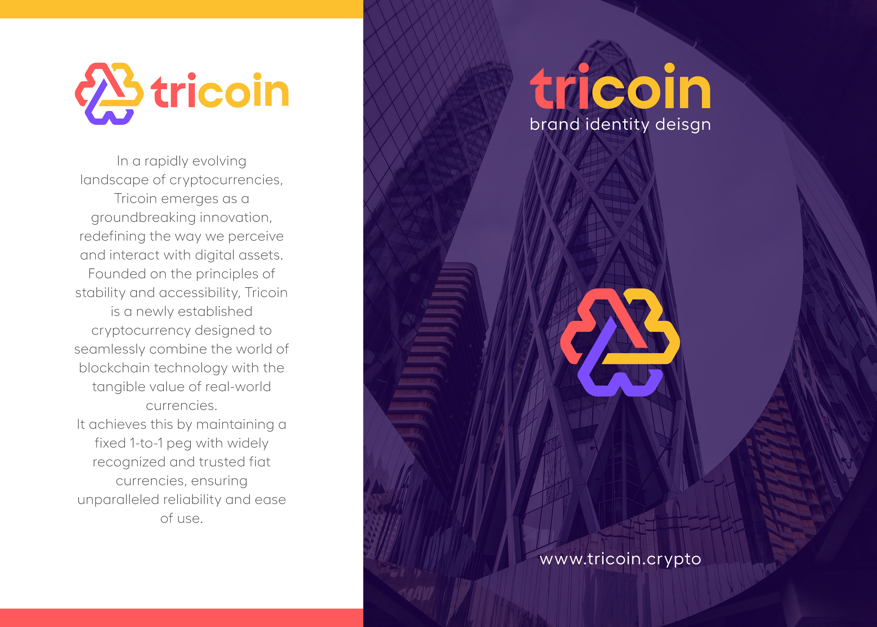tricoin brand identity design blockchain logo branding coin logo crypto branding crypto logo crypto wallet design digital currency logo graphic design hexagon logo icon identity logo logodesign minimal logo nft token triangle logo