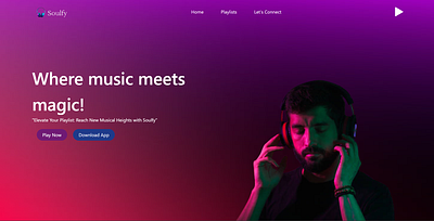 Soulfy-The Music Website branding css html design logo ui