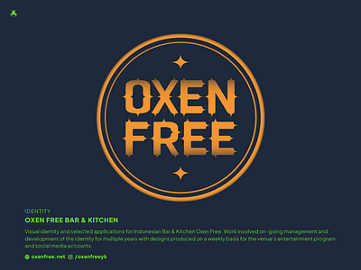 Oxen Free Bar & Kitchen Identity branding design graphic design logo typography