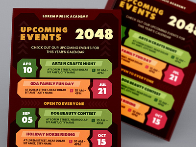 Upcoming Events Flyers Template PSD advertisement download psd events flyer graphic design listing photoshop poster print template psd template upcoming events year planner