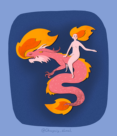 Tame your dragon branding design flat illustration