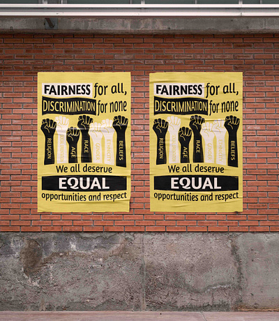 Human Rights Poster: Equality and Freedom from Discrimination equality freedom from discrimination graphic design human rights poster design typography
