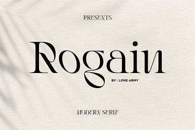 Rogain - Modern Serif Font chick display font luxury serif tropical typeface