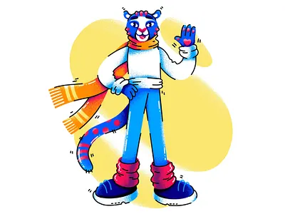 Ozzi the brand character animal autumn brand character branding cat character character design cheetah grain illustration marketplace mascot nature ozon visual identity