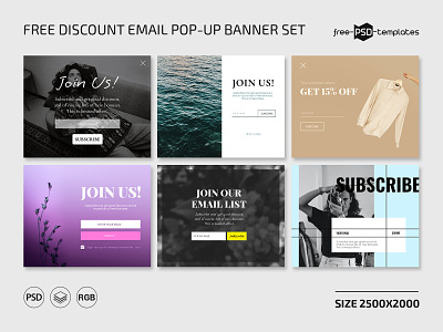 Free Discount Email Pop-up Banner Set banner banner set banners design discount email pop up free free banner set free banner templates free banners free psd freebie photoshop pop up banners psd sale sales template templates