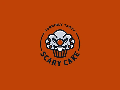 Scary cake bakery cake character clown confectionery evil halloween horror logo logotype scary