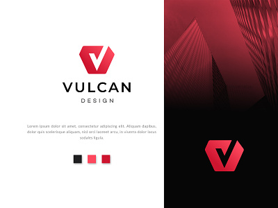 Logo and Branding design for VULCAN DESIGN 4 letter monogram logo logo