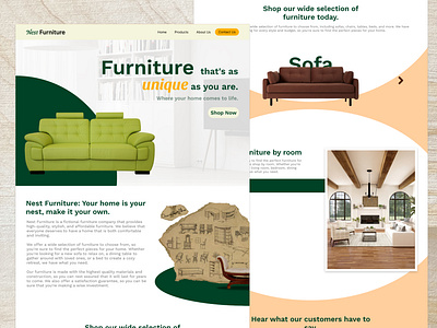 Nest Furniture Landing Page Design design figma furniture landing page logo ui website