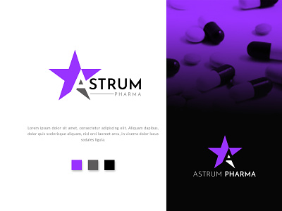 Logo branding project for Astrim Pharma creative logo star star logo