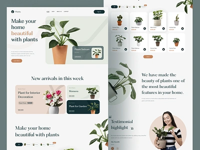 Planity - Plant Landing Page Exploration bold branding card design desktop garden home homepage landing page marketing website photography plant thumbnail typography ui ux website whitespace