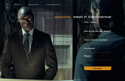 Contact form inspired by John Wick contact form figma form johnwick landingpage webdesign webpage website