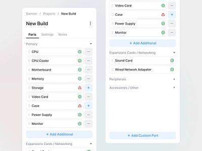 Custom System Builder Sidebar app clean design details interface manage minimal modal nav bar navigation overlay panel settings side sidebar ui ui design ui kit ux ux design