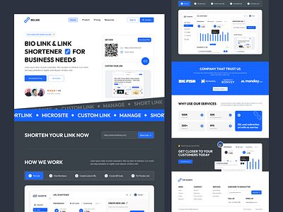 Link Shorten Website UX/UI Design abstract animation awesome blue branding clean design figma graphic design illustration landing logo modern motion graphics ui ux vector web webdesign website