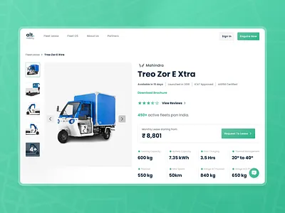 Vehicle Leasing Web UI car details leasing light theme product details product page ui user interface vehicle