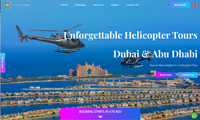 UAE Based Helicopter Tours Web Design & Development branding graphic design logo ui