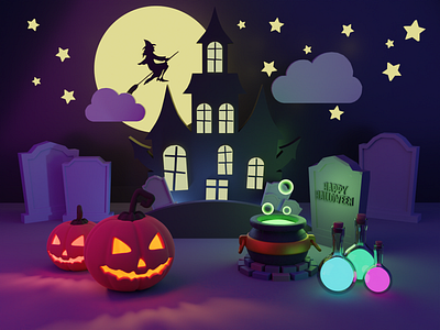 Happy Halloween! 3d blender blender3d design halloween illustration lowpoly spooky